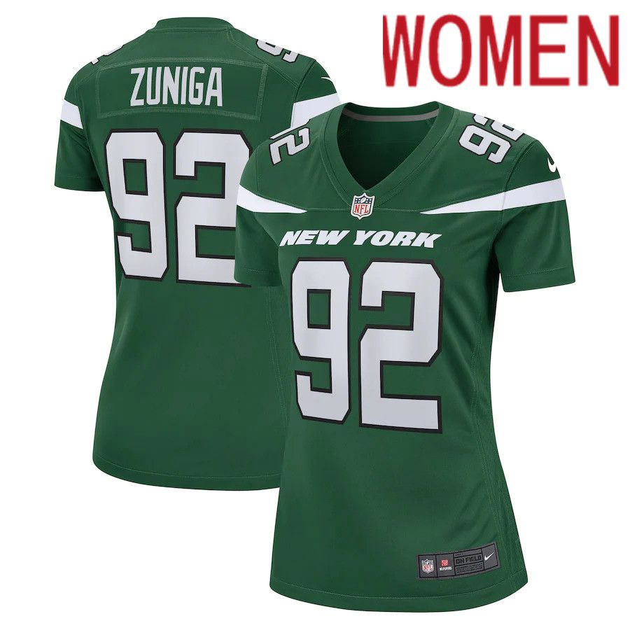 Women New York Jets 92 Jabari Zuniga Nike Gotham Green Game NFL Jersey